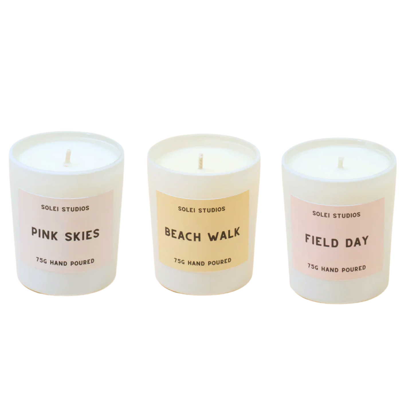 Solei Studios 100% Soy Wax Mini Jar Candles in Various Scents