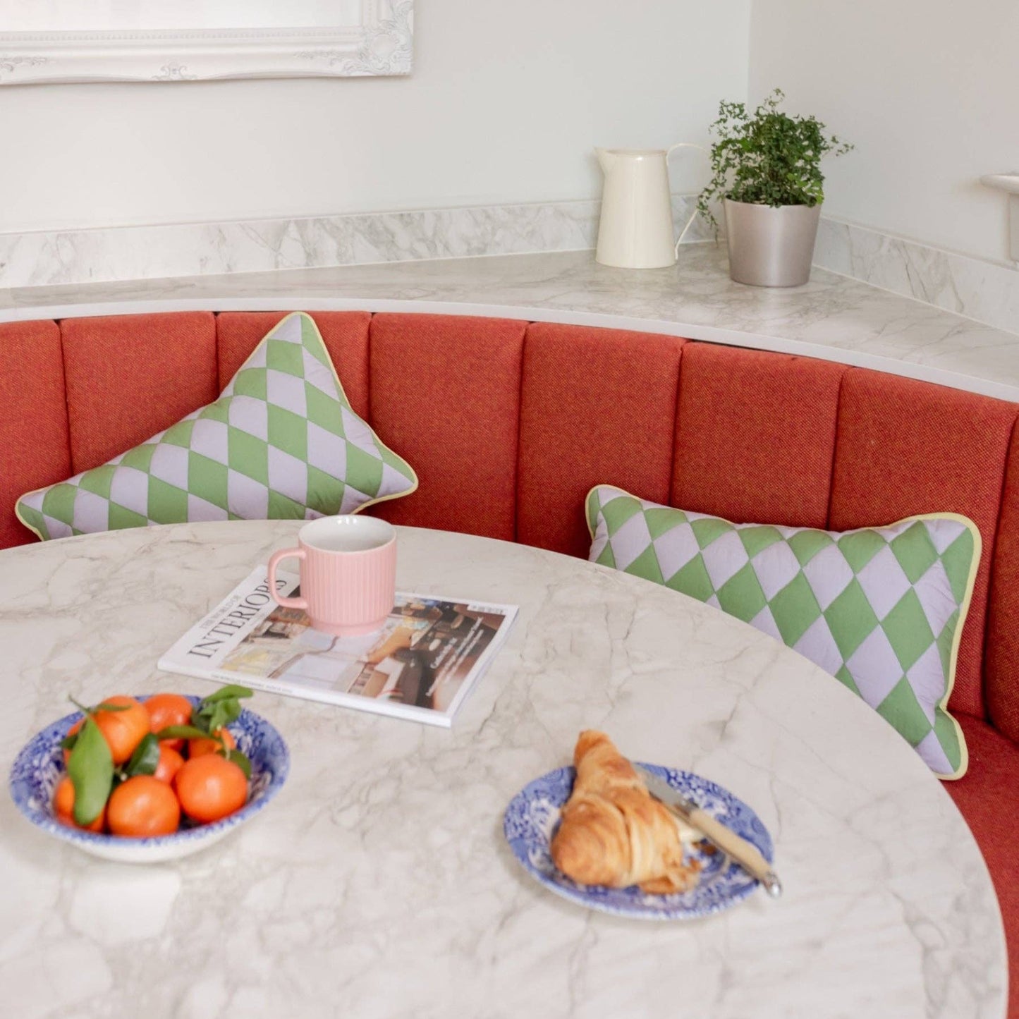 TBCo Green Argyle Cotton Cushion Cover