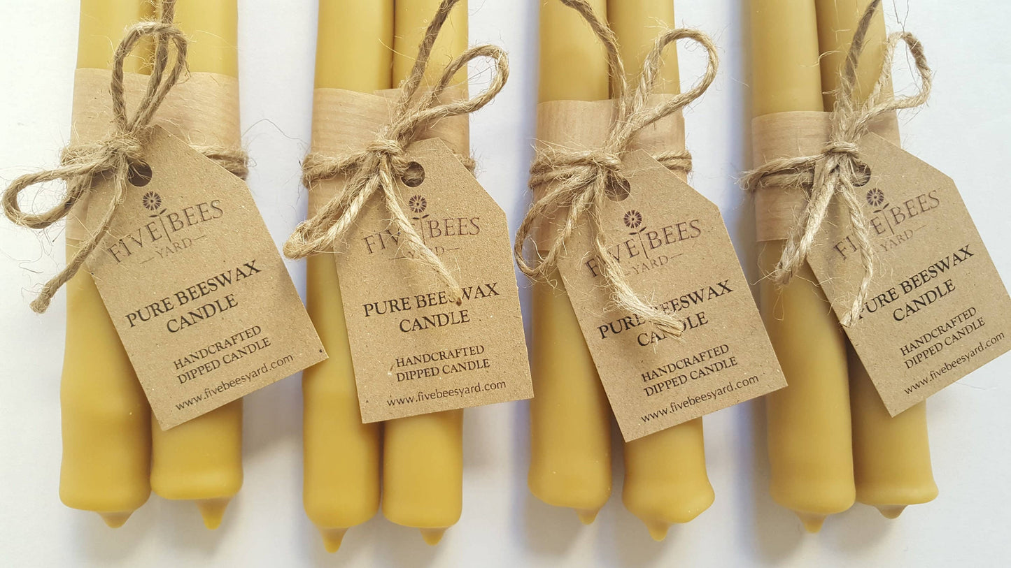 Five Bees Yard Taper Beeswax Candles