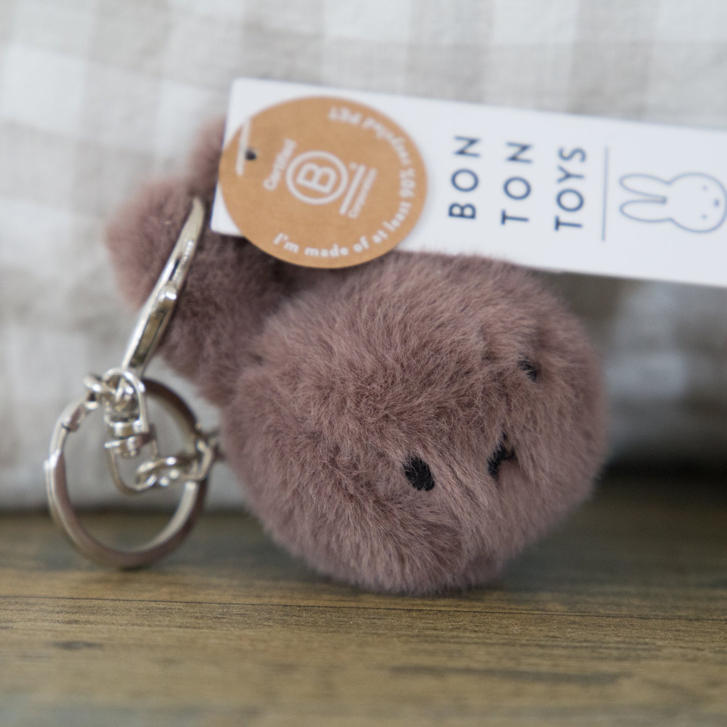 Miffy Fuzzy ECO Keyring in Taupe