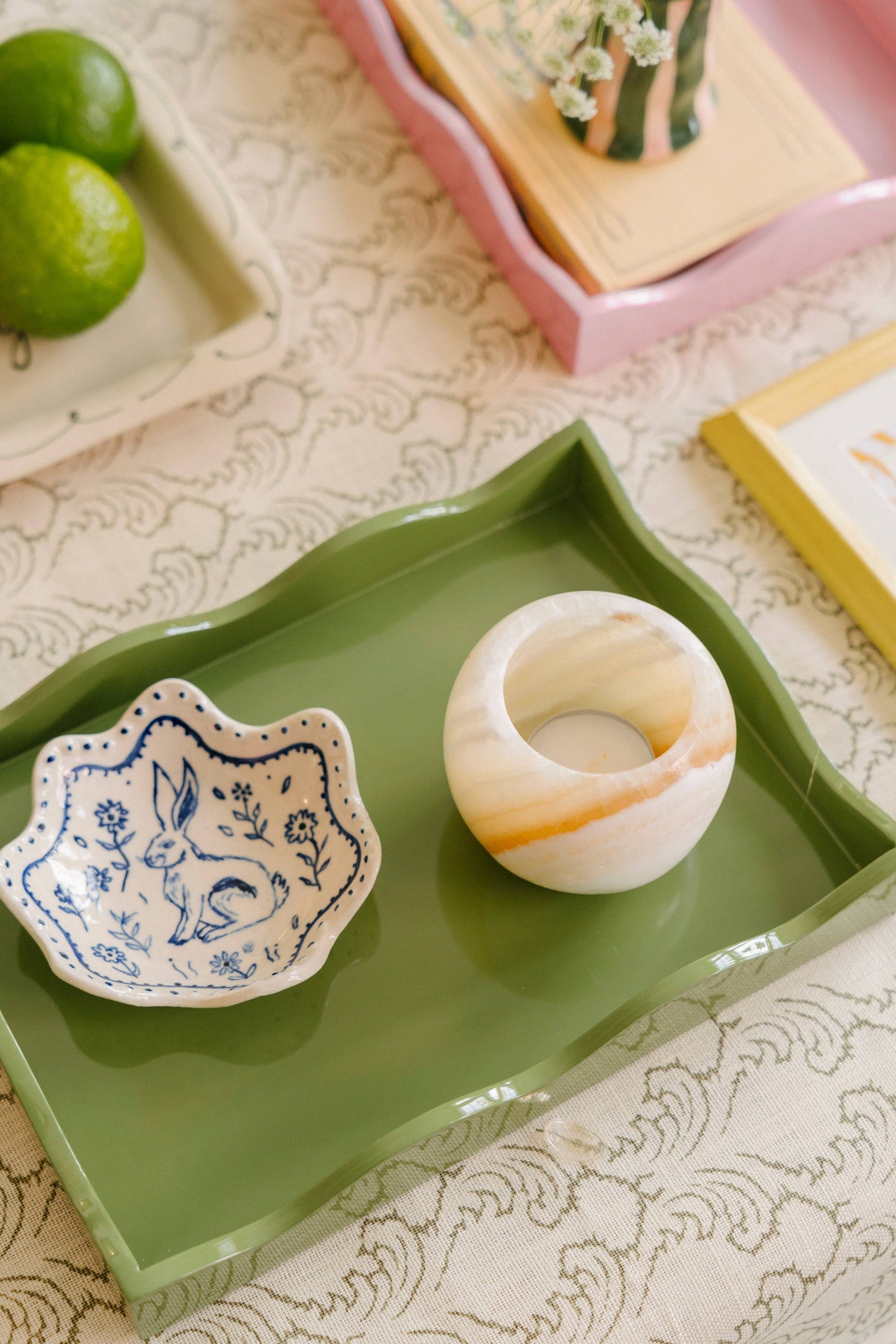 Domenica Marland The Mini Allegra Tray in Green or Pink