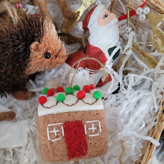 Sass & Belle Gingerbread House Felt Christmas Decoration
