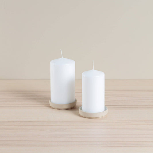 Chickidee Pillar Candle Holder in Oatmeal