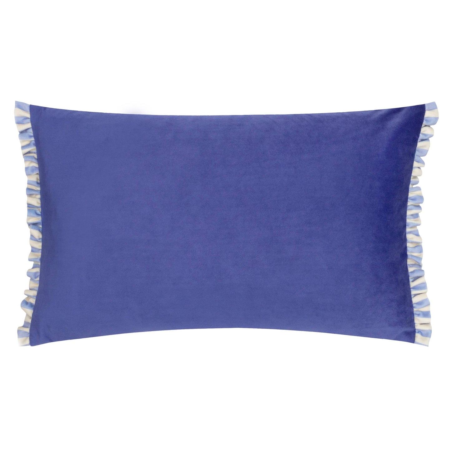 Fern Araya Striped Velvet Cushion Blue & Cream