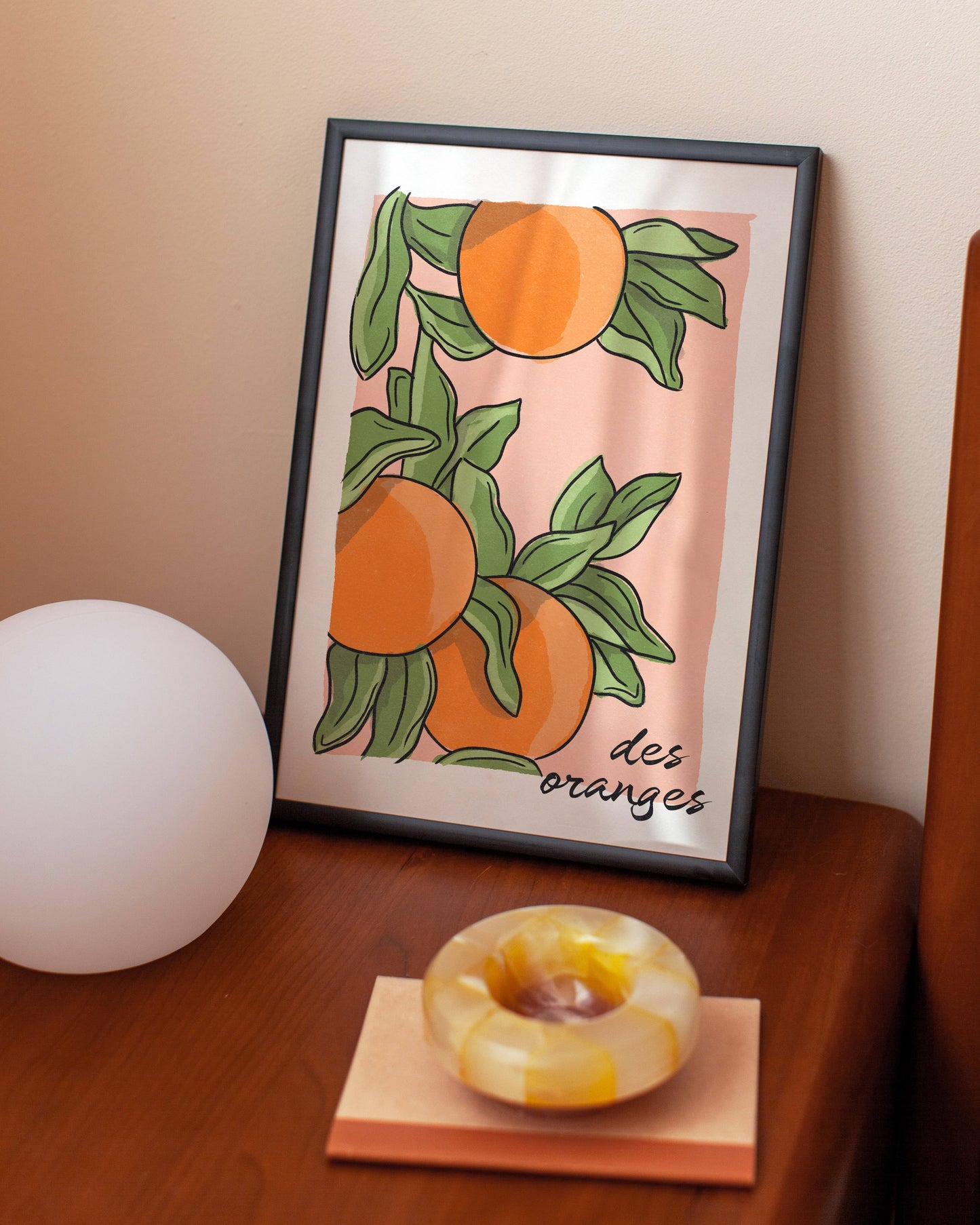 Cai and Jo 'Des Oranges' Wall Art Print