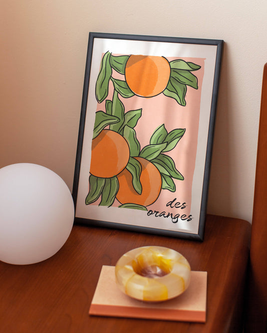 Cai and Jo 'Des Oranges' Wall Art Print