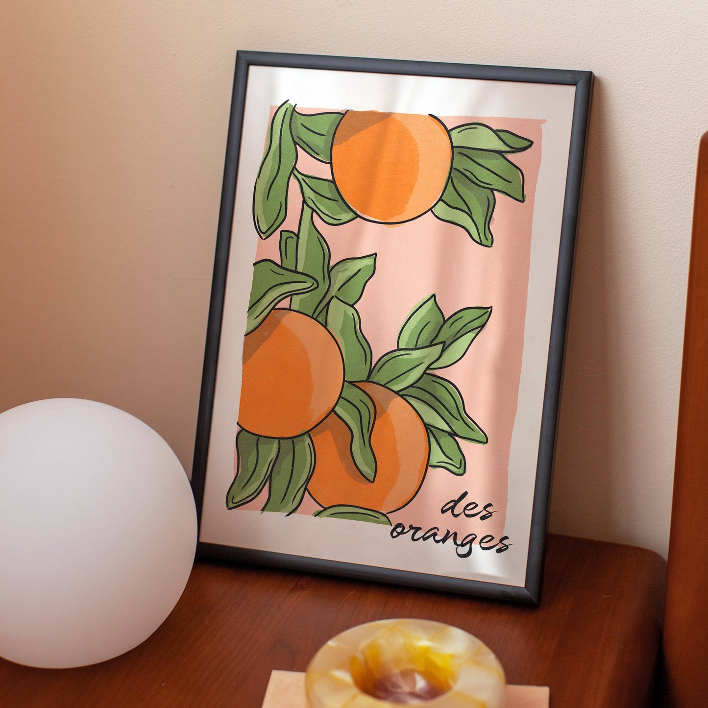 Cai and Jo 'Des Oranges' Wall Art Print