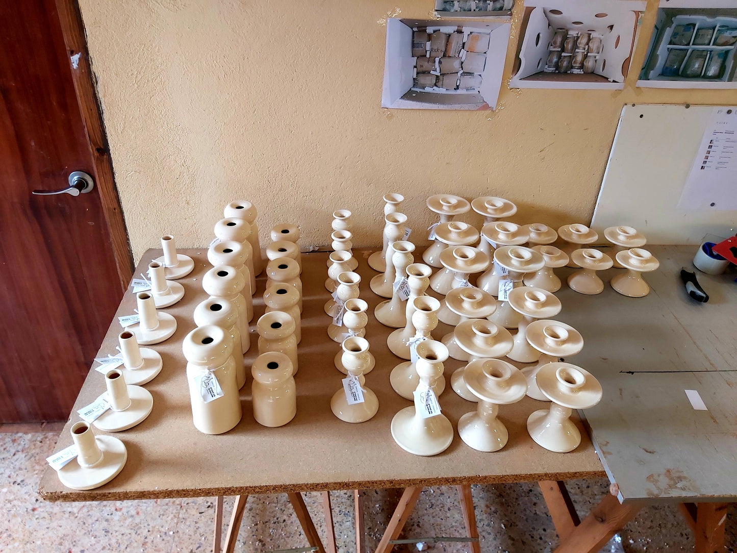 Roca Caus Handmade White Ceramic Candle Holder in Small