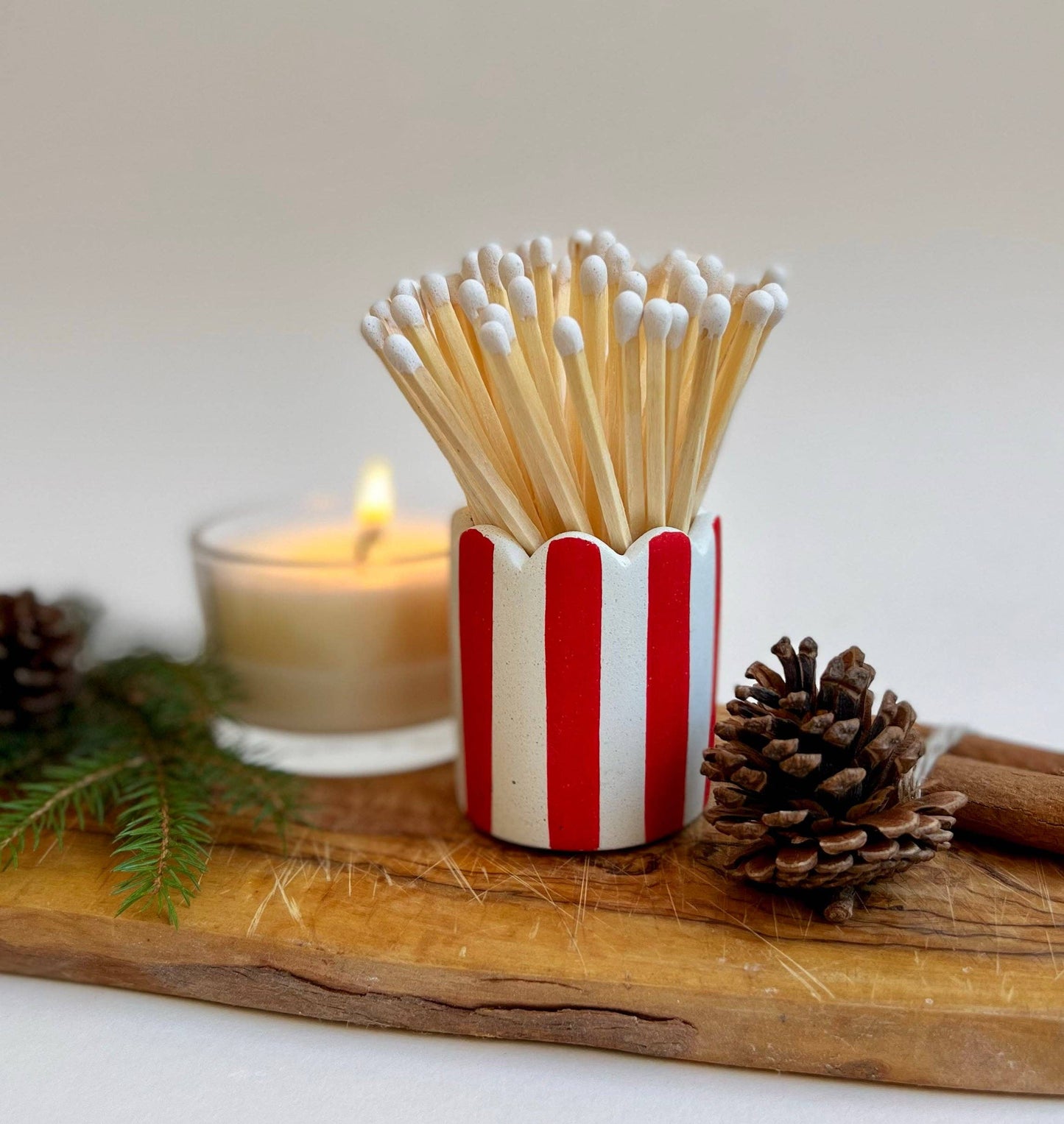 Hello Marilu Stripy Match Stick Holders in Various Colours
