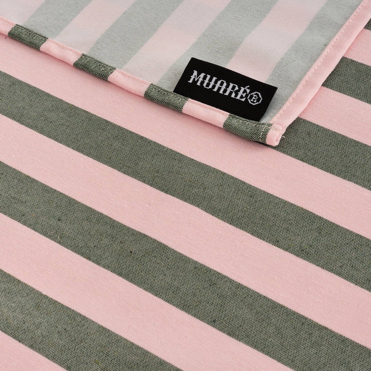 SG Hogar Jacquard Striped Tablecloth in Pink and Green