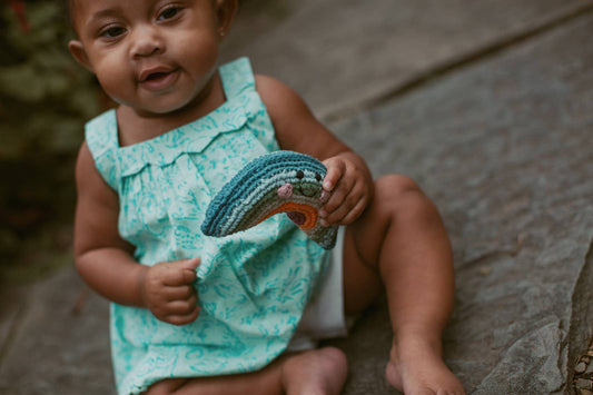 Crochet Rainbow Rattle by Pebblechild