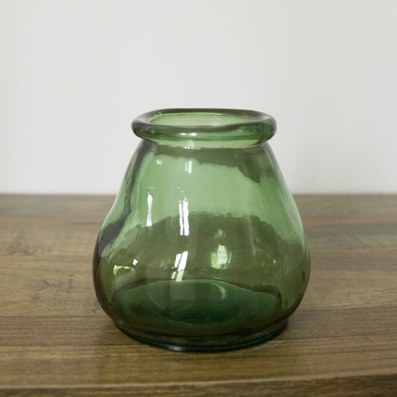 Vintage and Preloved Small Green Glass Vase