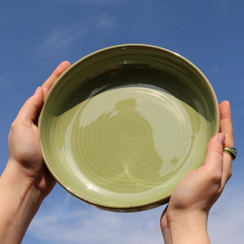 HKLIVING Chef Ceramics: Deep Plate in Rustic Pink or Moss Green
