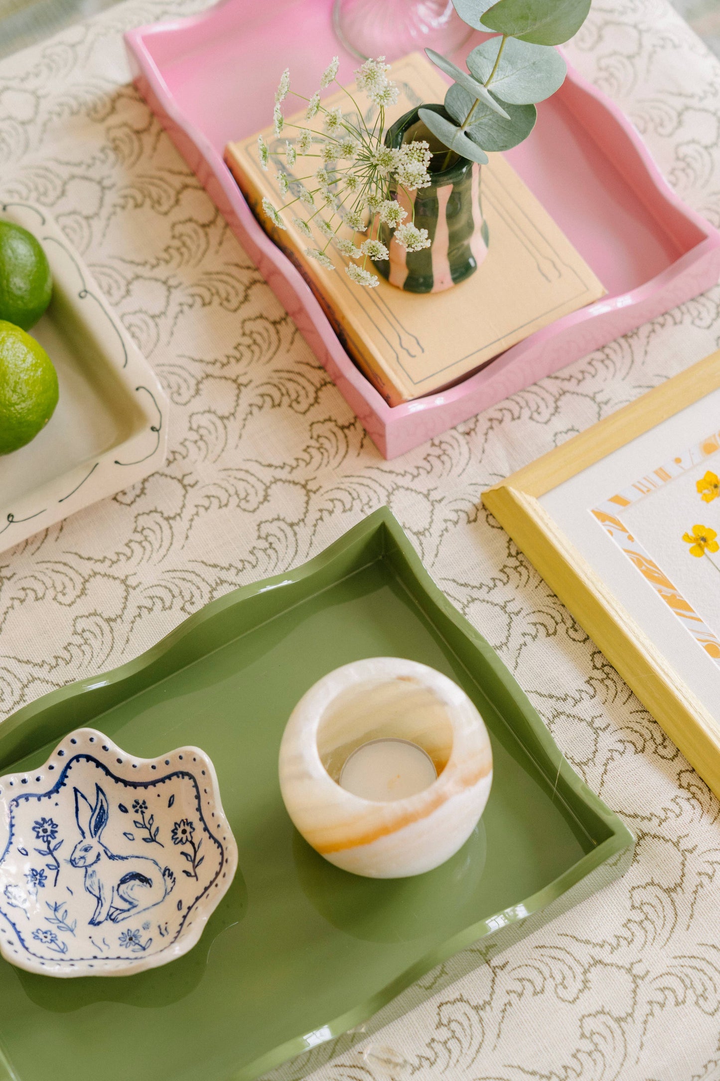 Domenica Marland The Mini Allegra Tray in Green or Pink