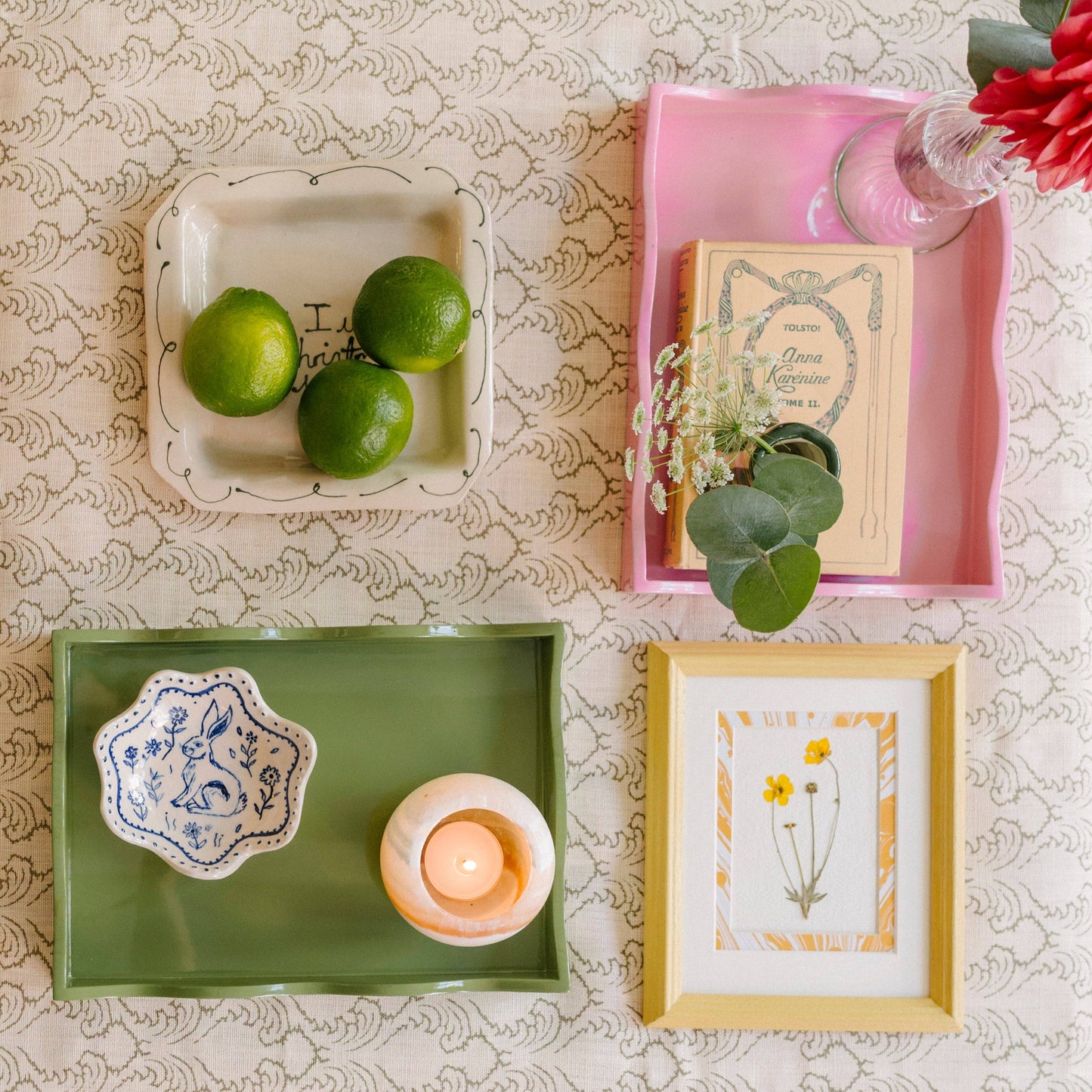Domenica Marland The Mini Allegra Tray in Green or Pink