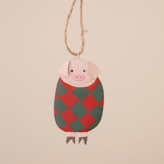 Shoeless Joe Pig In Blanket Hanging Decoration