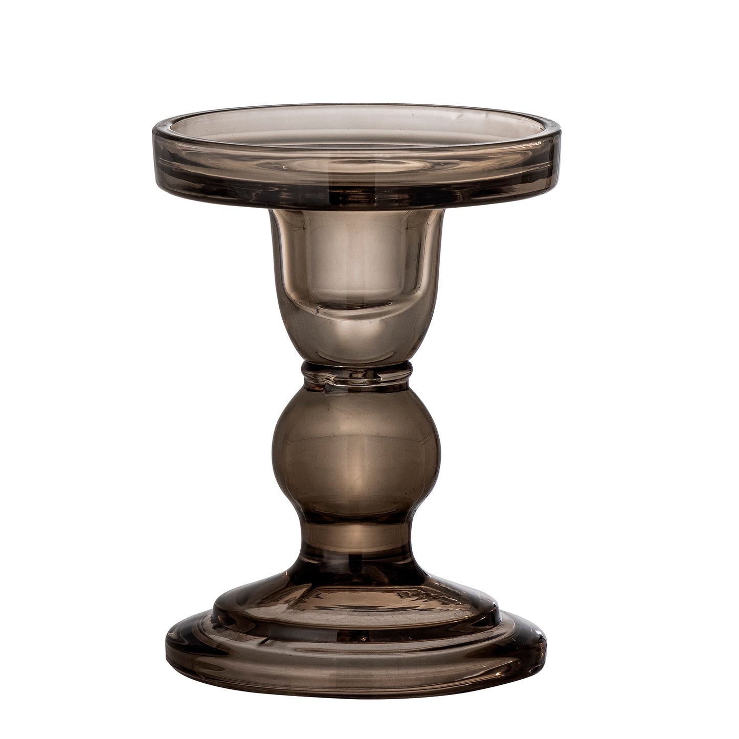 Bloomingville Joslyn Pillar Candle Holder in Grey Glass