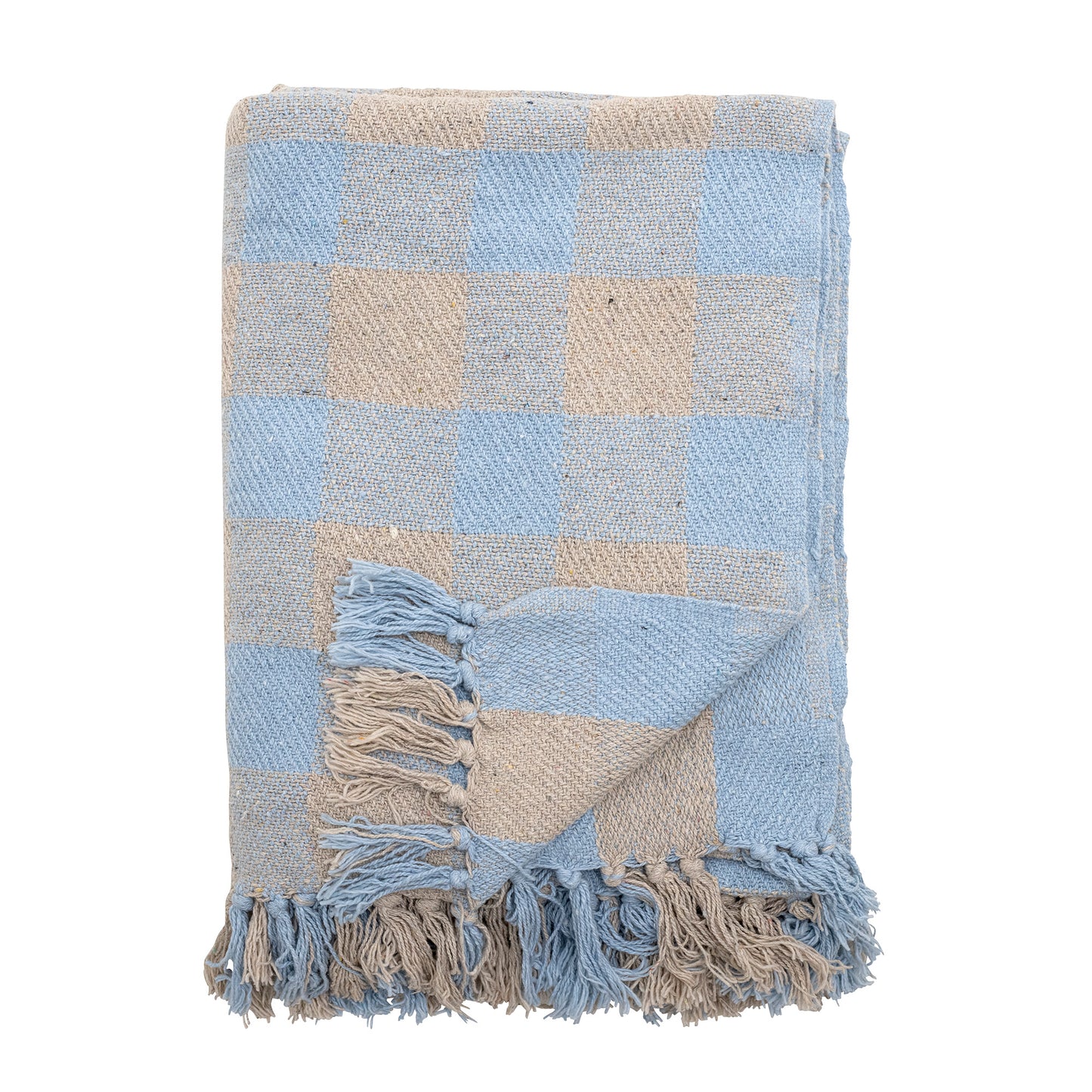 Bloomingville Largs Recycled Cotton Throw in Blue Stripe
