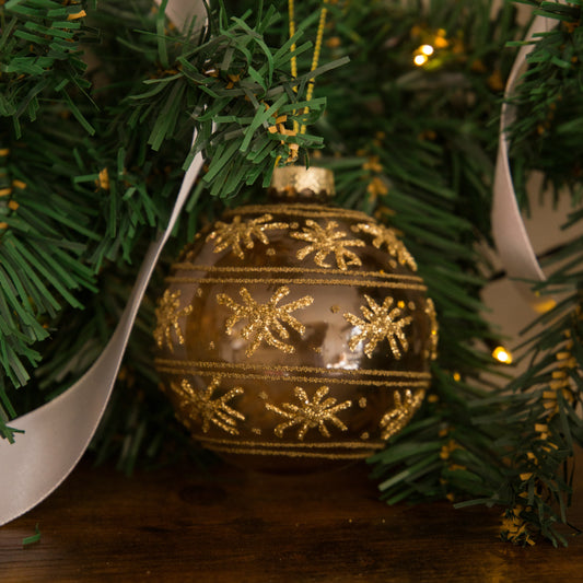 Bloomingville Glass Christmas Bauble in Gold