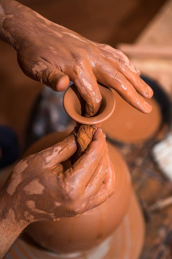 Roca Caus Traditional Candle Holder in Dark Green