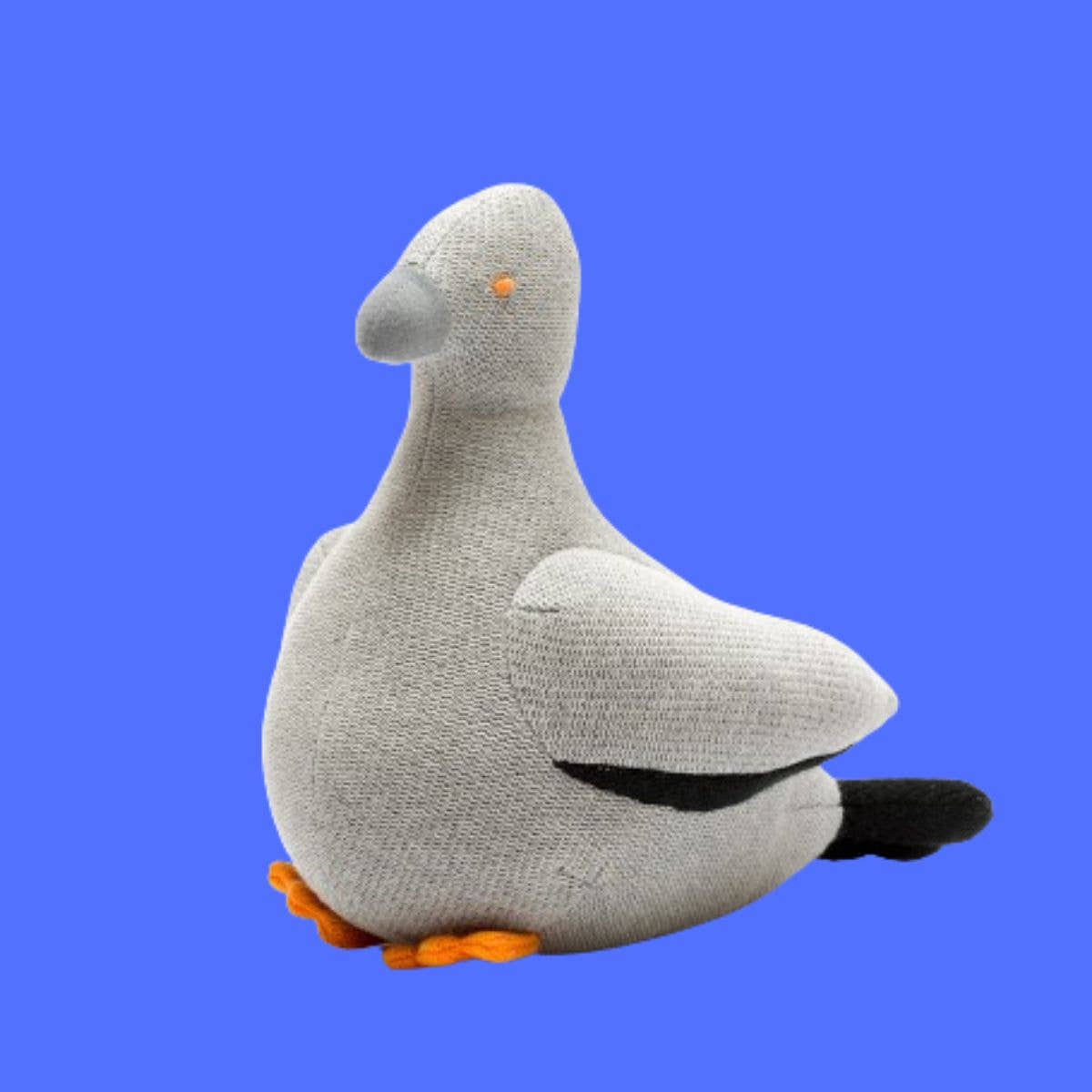 Best Years Grey Pigeon Baby Rattle in Organic Cotton Knit