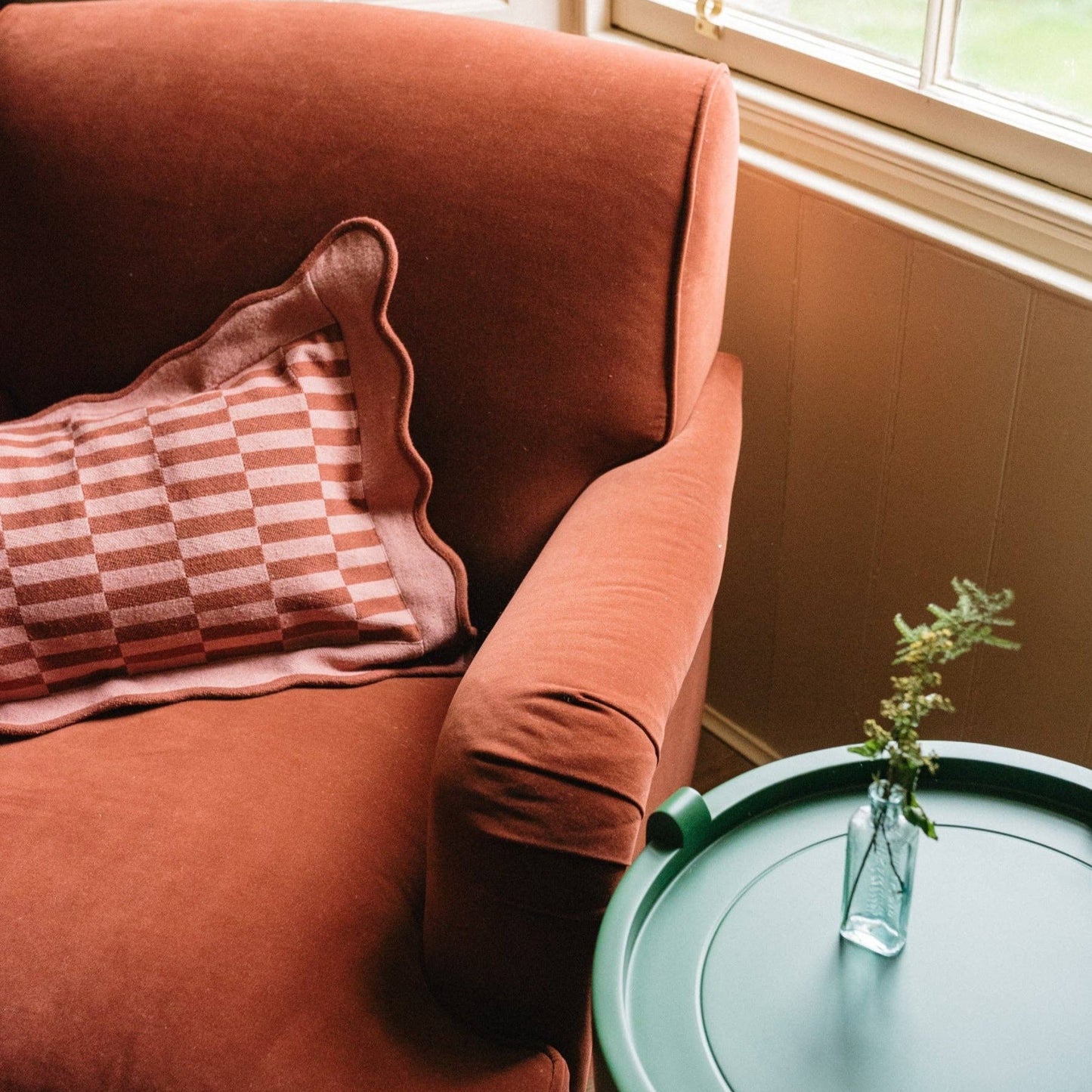 TBCo Cotton Cushion Cover in Rose Checkerboard