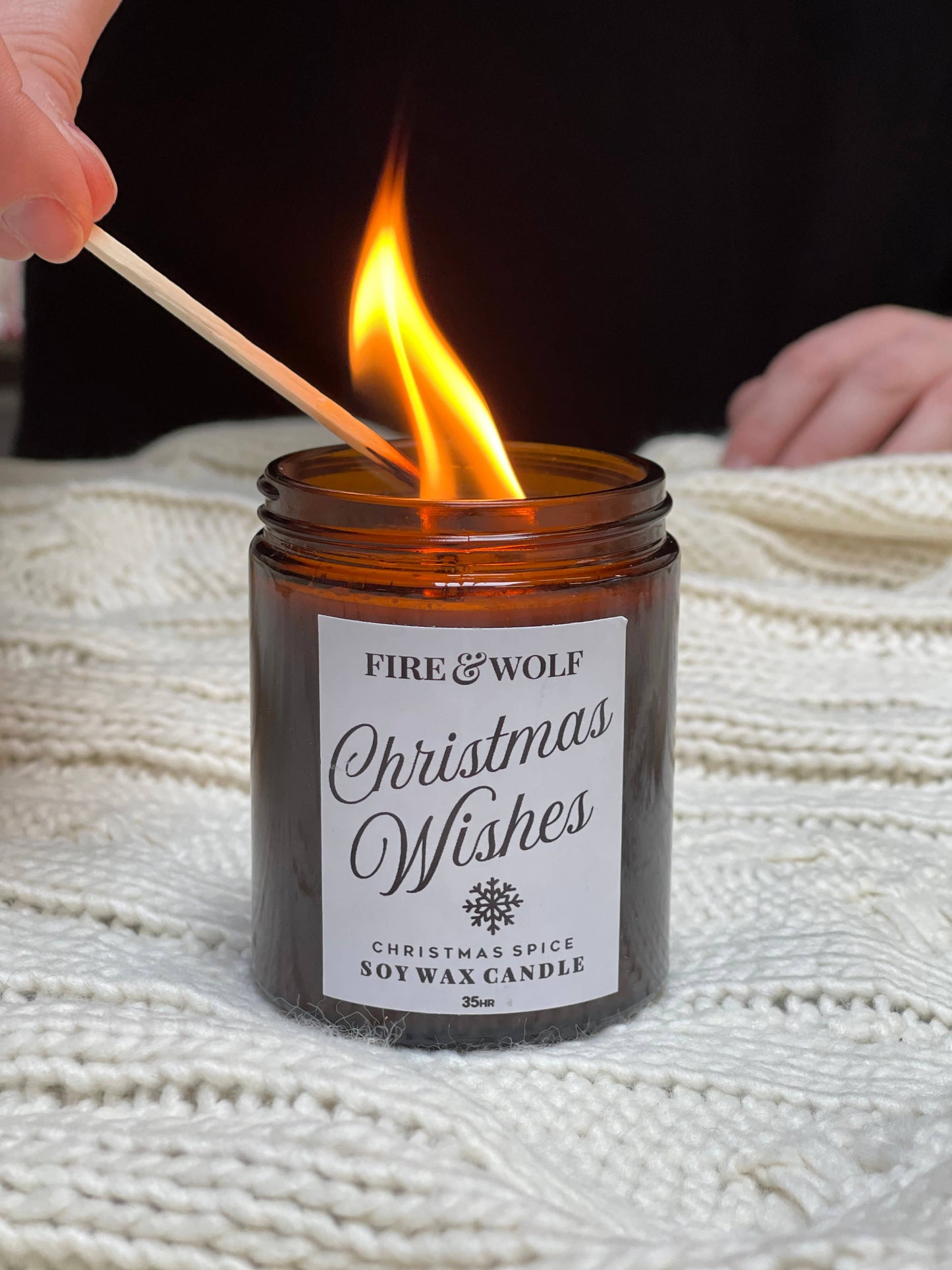 Fire & Wolf Soy Wax Christmas Wishes Candle