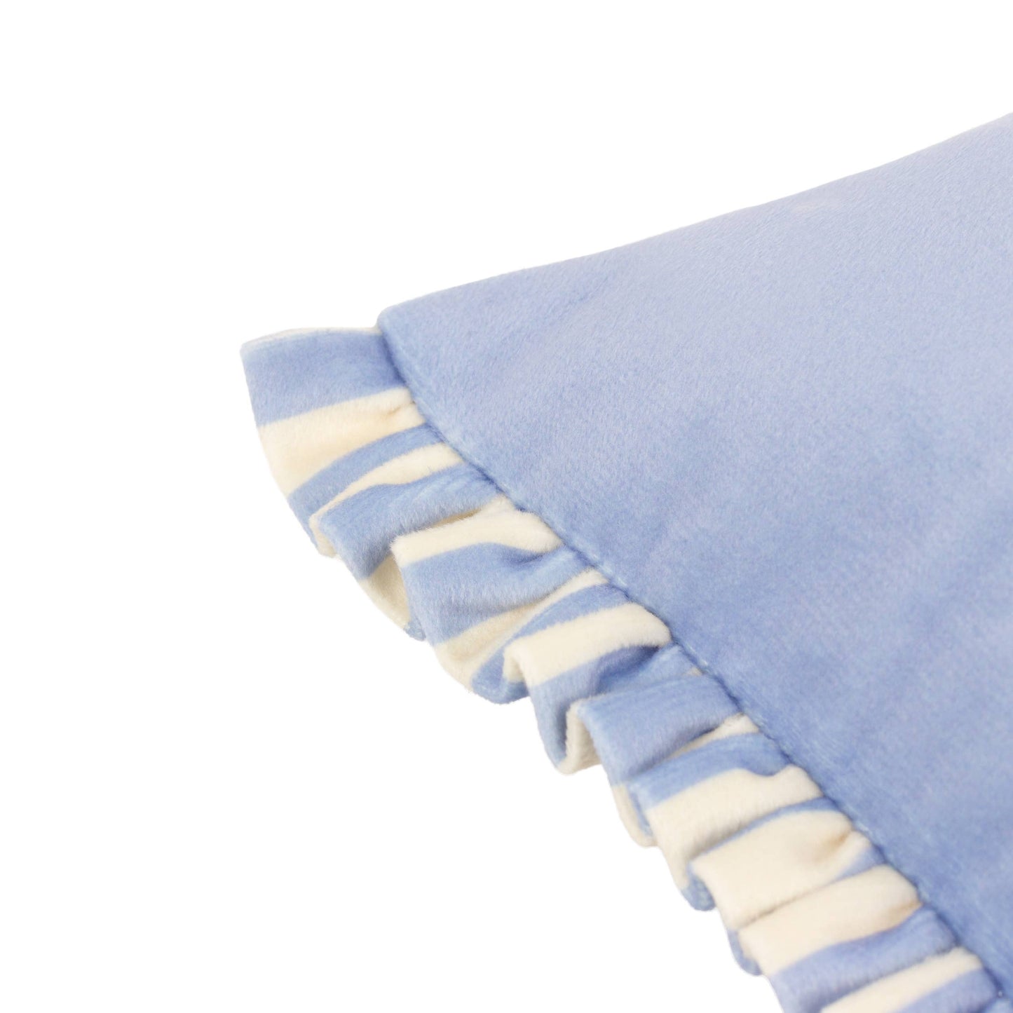 Fern Araya Striped Velvet Cushion Blue & Cream