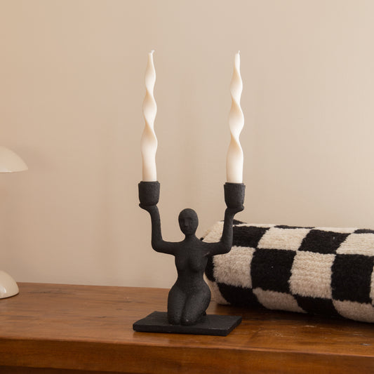 Bloomingville Lucie Candle Holder in Black