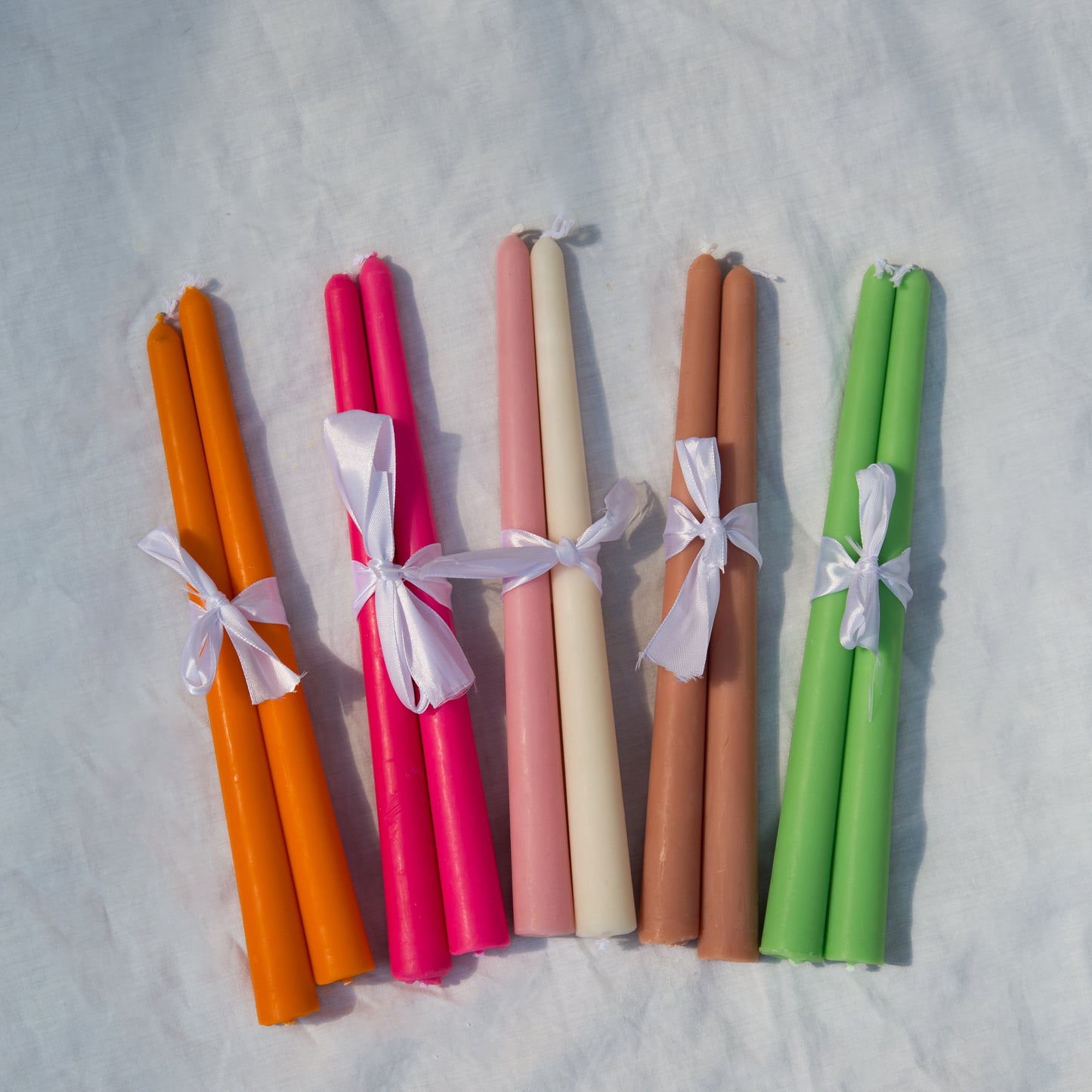 Coconut Wax Taper Candle in Various Colours