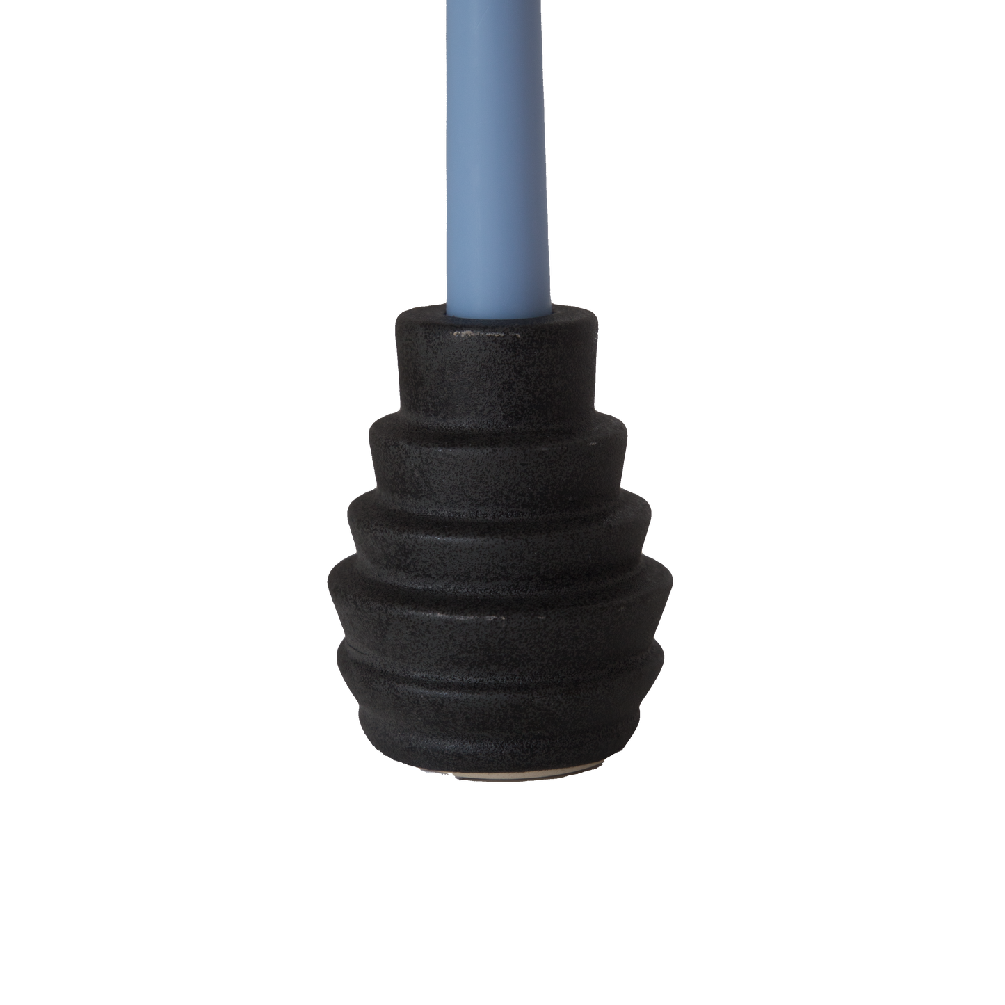 Black Stoneware Candle Holder