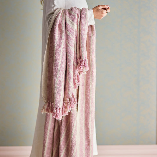 Pink Recycled cotton throw