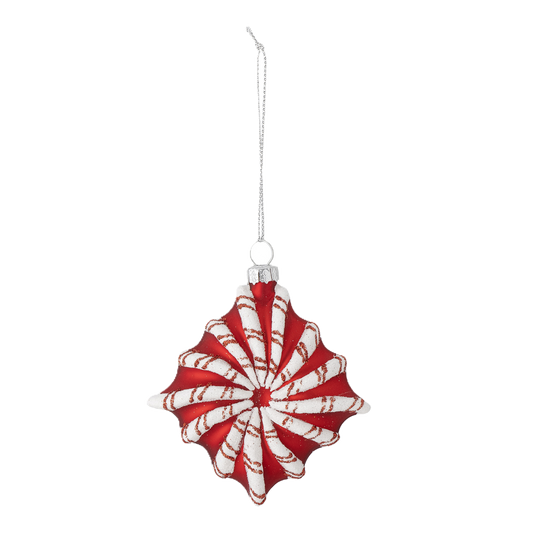 Bloomingville Red with White Candy Striped Hanging Christmas Decoration