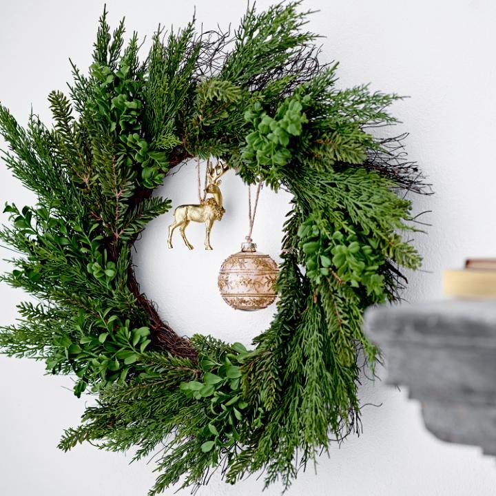 Bloomingville Ciana Clear Glass Christmas Bauble in Gold