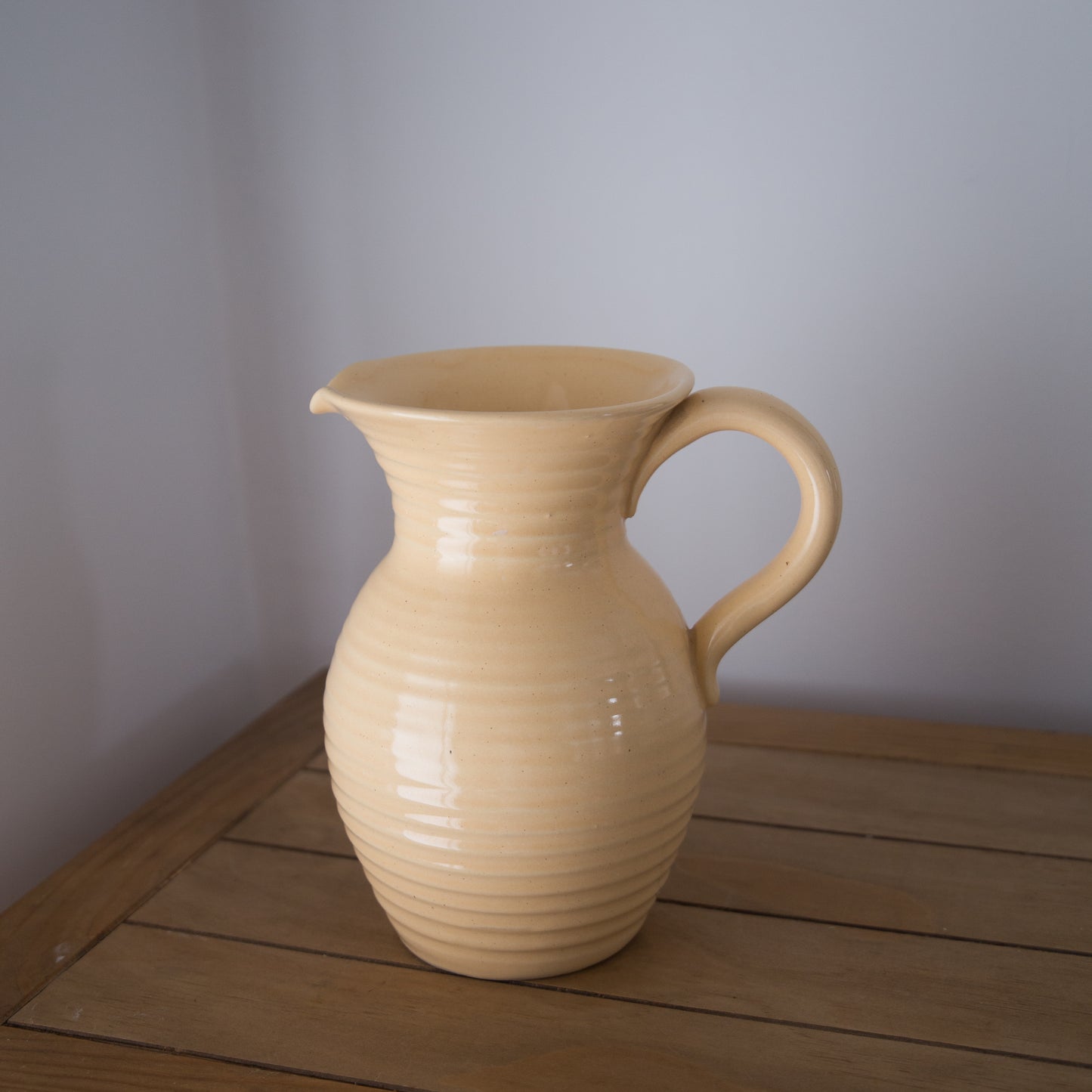 Vintage and Pre-Loved Ribbed Yellow Jug