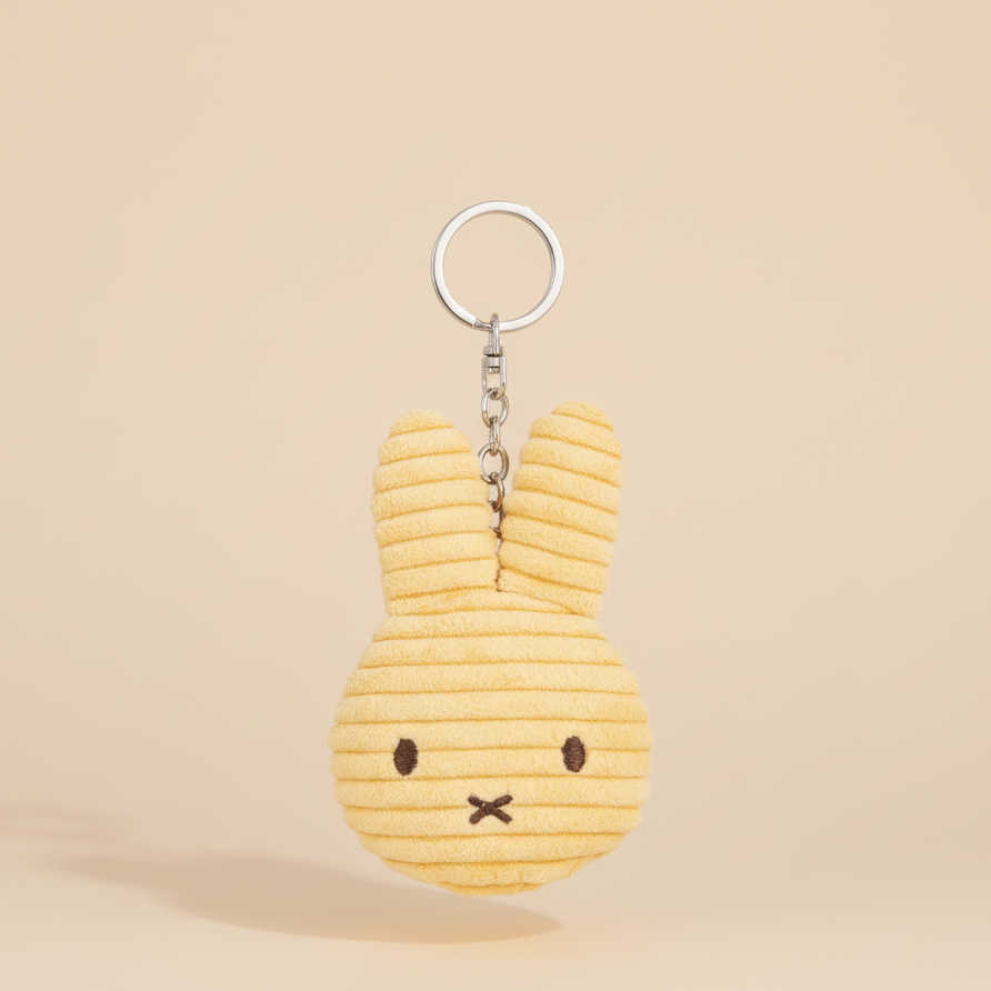Miffy in Buttercream Yellow Flat Keyring Corduroy ECO