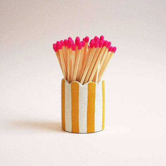 Hello Marilu Stripy Match Stick Holders in Various Colours