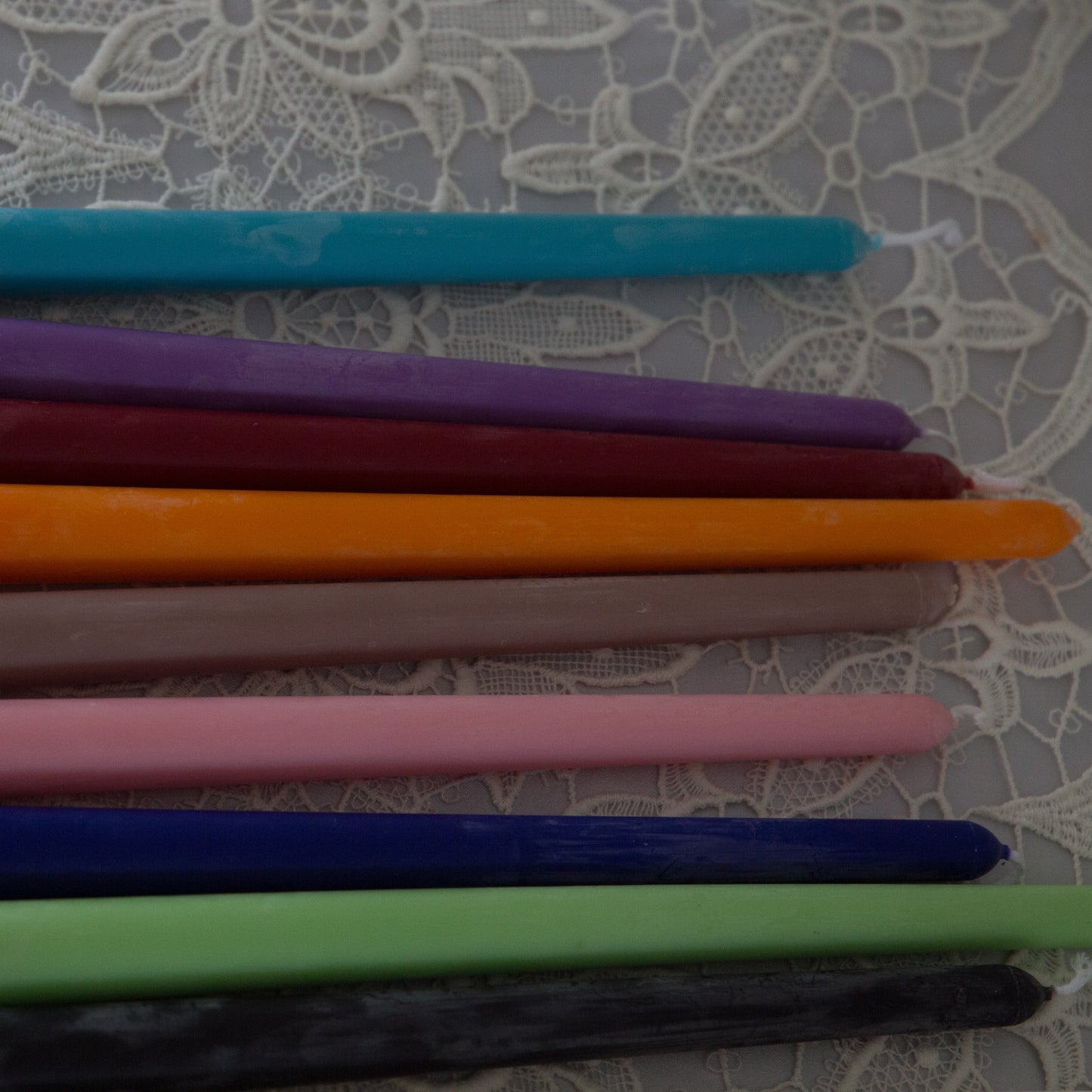 Coconut Wax Taper Candle in Various Colours