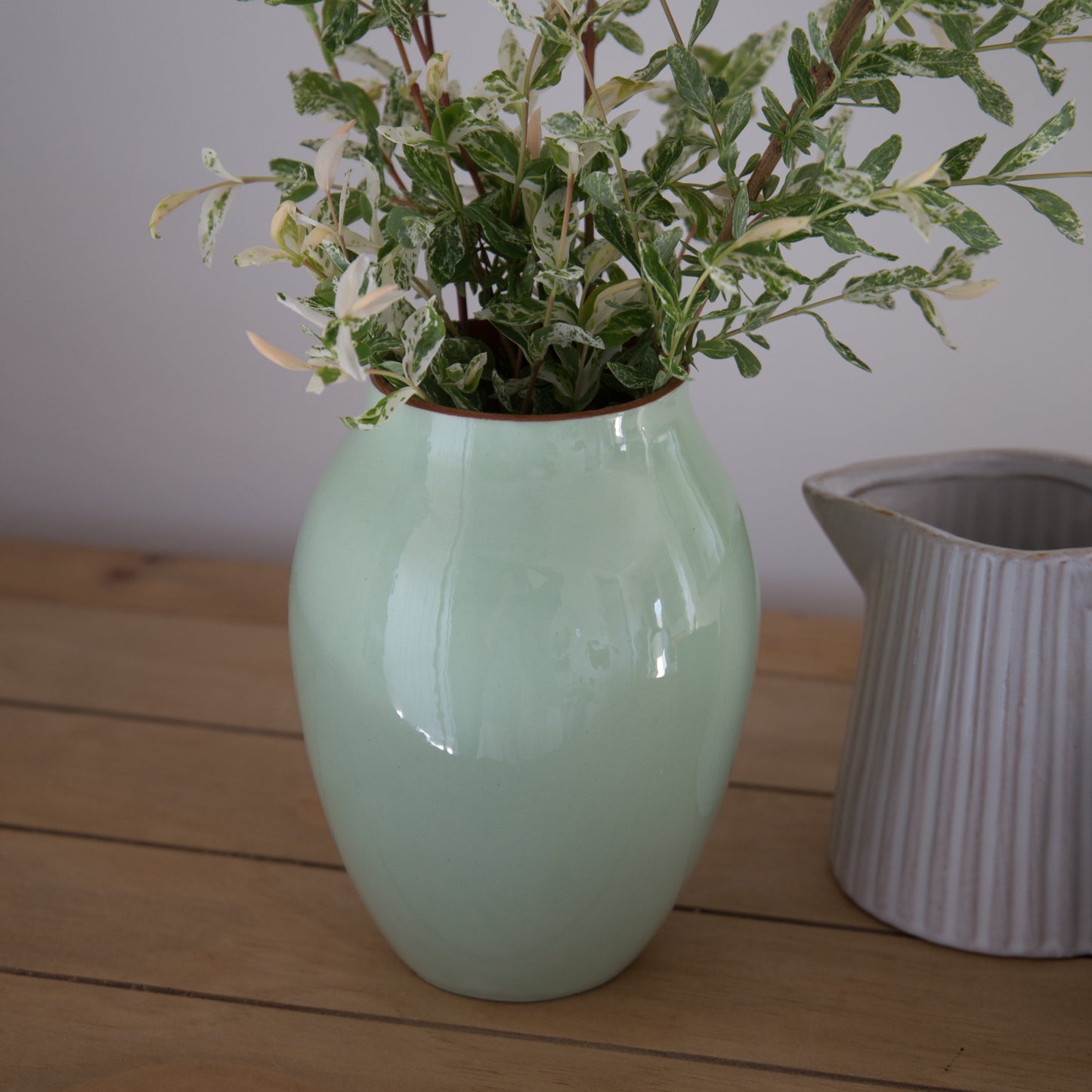 Vintage & Pre-Loved Mint Green Ceramic Vase