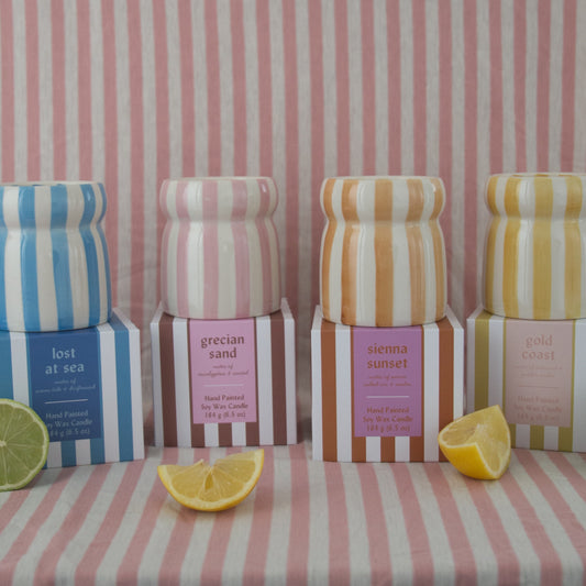 Scented Candles in Ceramic HandPainted Pots