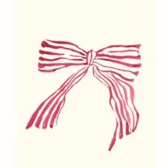 Red Striped Bow Greeting Card