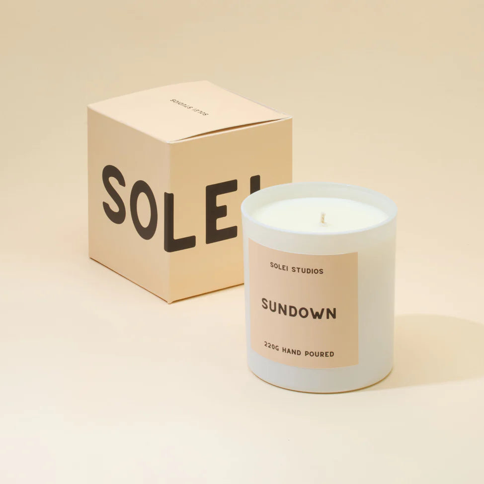 Solei Studios 100% Soy Wax Jar Candle Scented Green Light