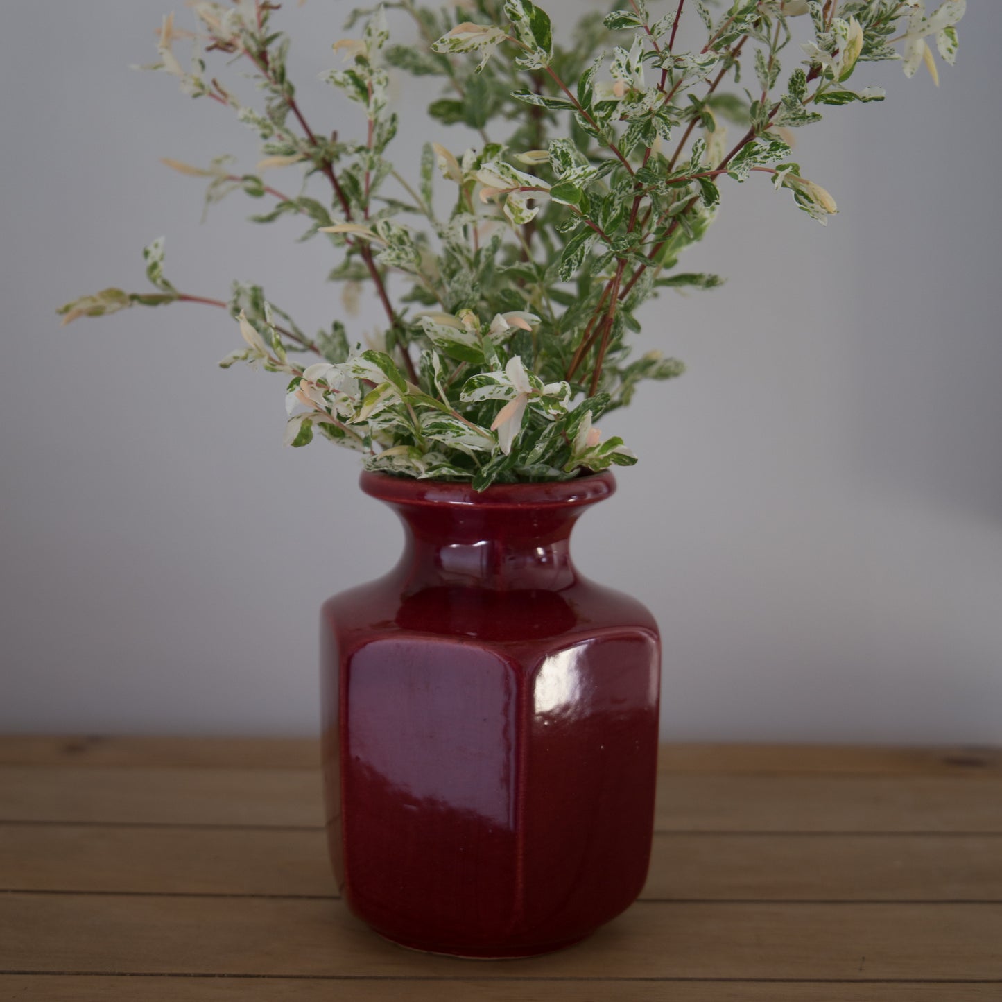 Vintage & Pre-Loved Wine Red Ceramic Vase