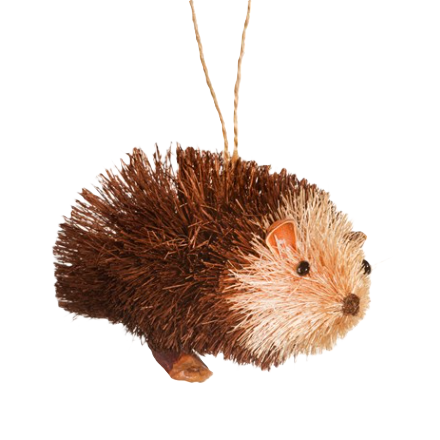Sass & Belle Woodland Hedgehog Brush Christmas Decoration