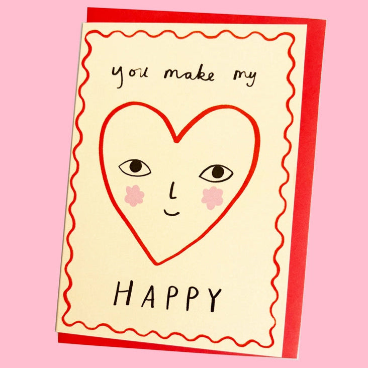 Kitty Kenda 'You make my heart happy' Valentines Day Greeting Card