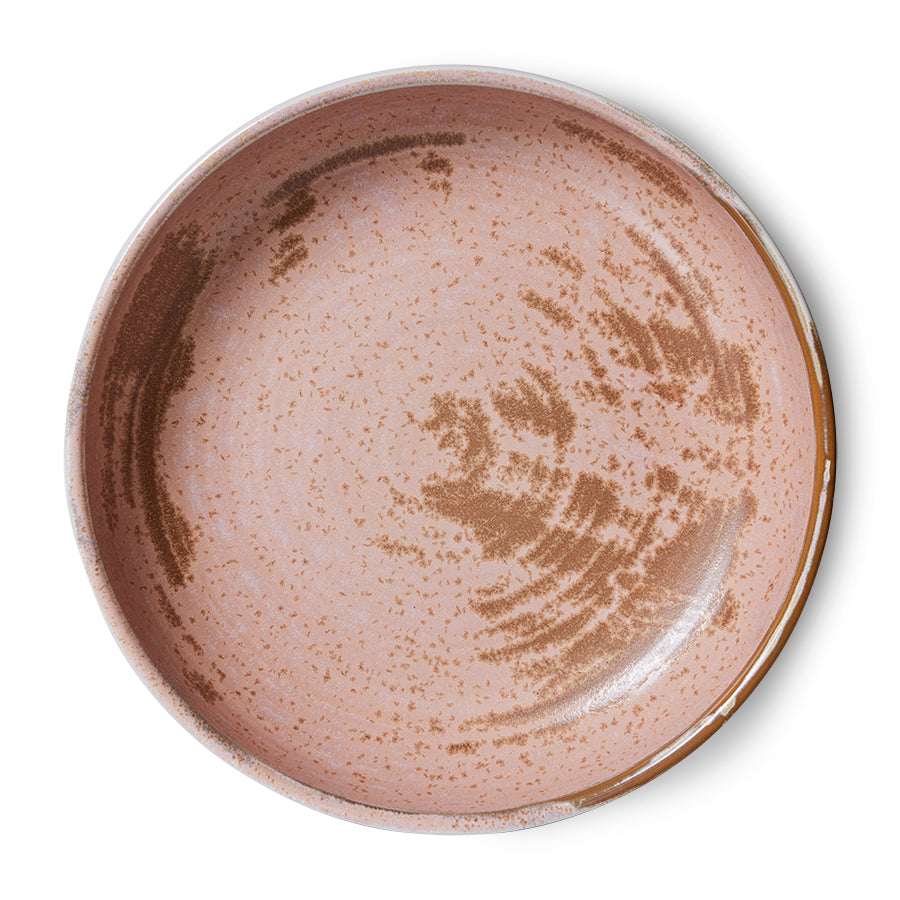 HKLIVING Chef Ceramics: Deep Plate in Rustic Pink or Moss Green