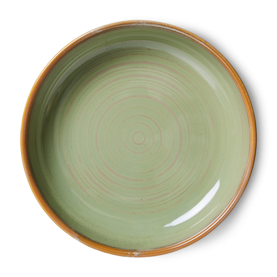 HKLIVING Chef Ceramics: Deep Plate in Rustic Pink or Moss Green