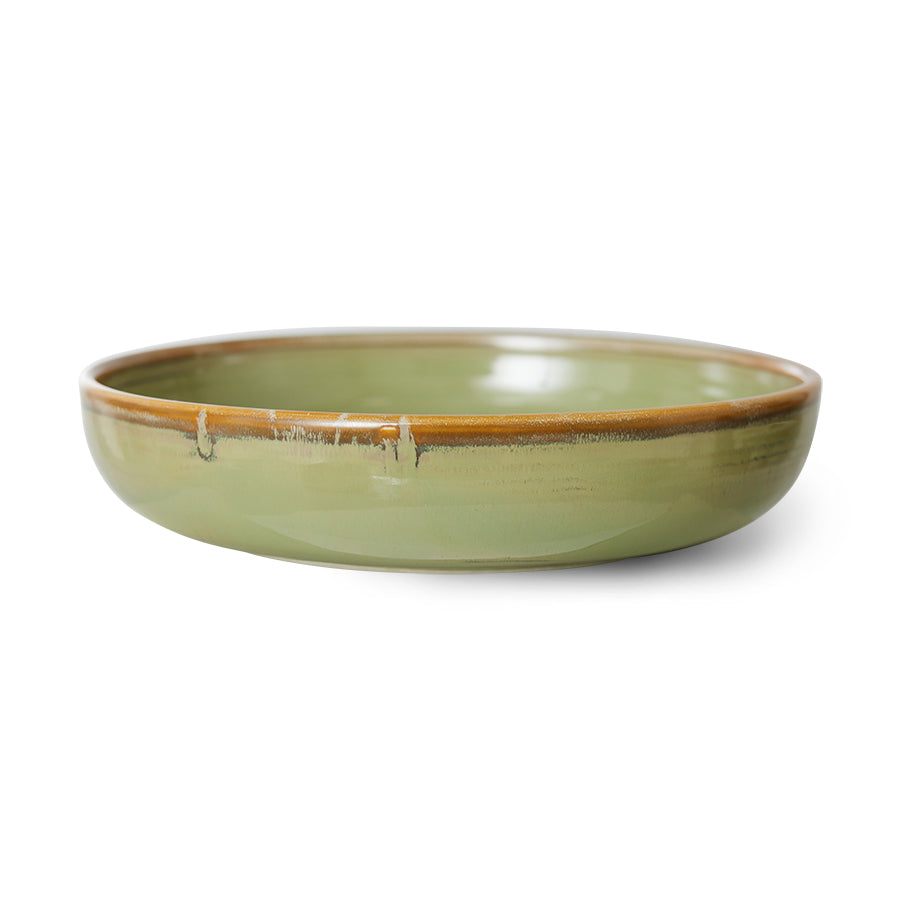 HKLIVING Chef Ceramics: Deep Plate in Rustic Pink or Moss Green