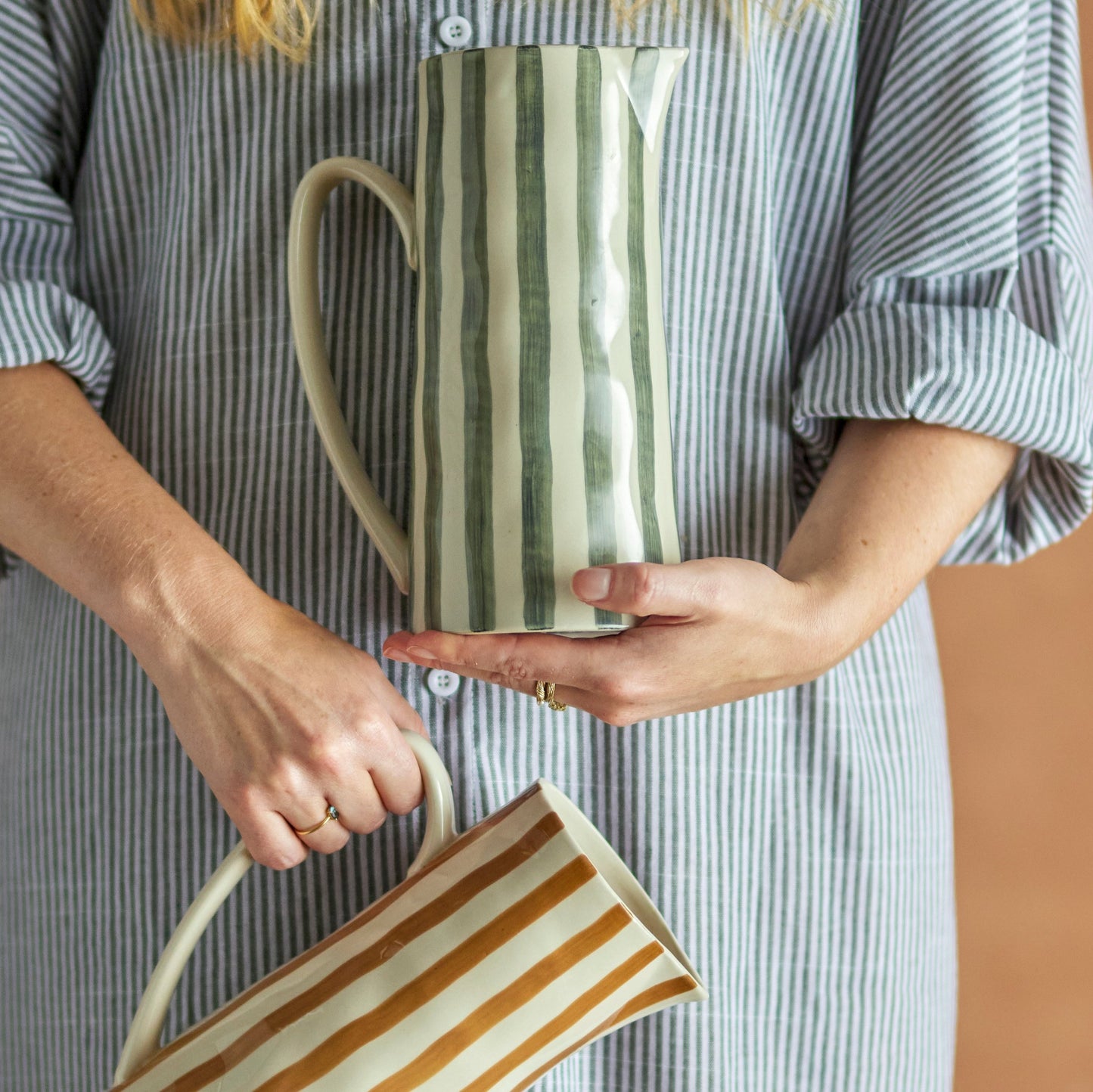 green-striped-jug-stoneware