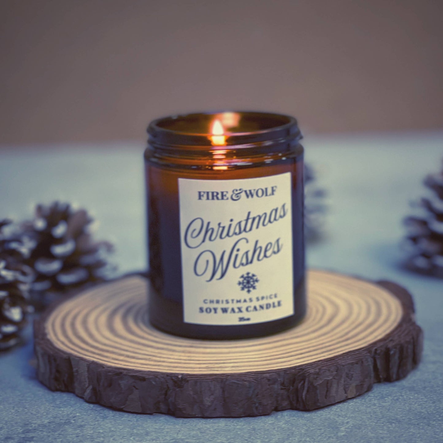 Fire & Wolf Soy Wax Christmas Wishes Candle